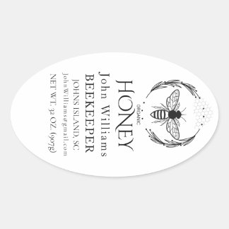 Ökologische Honigbienenkönigin  Ovaler Aufkleber