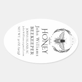 Ökologische Honigbienenkönigin  Ovaler Aufkleber