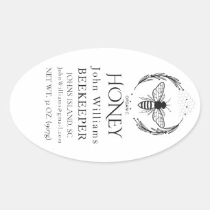 Ökologische Honigbienenkönigin Ovaler Aufkleber