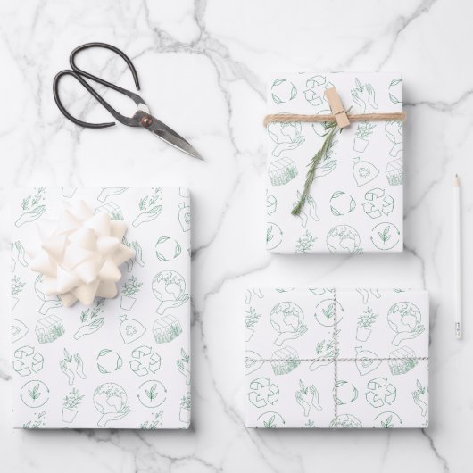 Ökologische Papierblätter Geschenkpapier Set (Vorderseite)