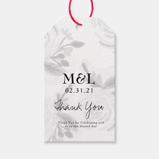 Ökologische Rose für Hochzeiten Geschenkanhänger (Vorderseite)