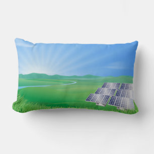 Ökologische Solarpanel-Landschaft Lendenkissen
