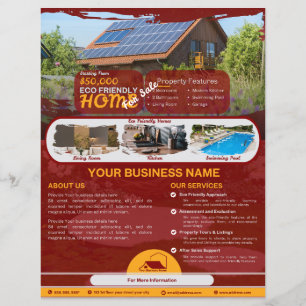 Ökologischer Flyer für den Verkauf von Haus