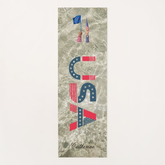 Ökologischer moderner Individuelle Name mit US-Fla Yogamatte (Vorderseite)