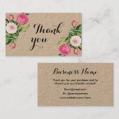 Ökologisches Dankeschön an handgemachte Blumenfreu Visitenkarte (Vorne/Hinten)