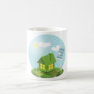 Ökologisches Solarstrom Haus Kaffeetasse