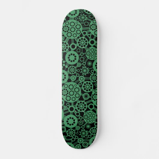 Ökosystem - Army Green on Black Skateboard (Vorderseite)