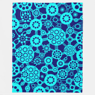 Ökosystem - Cyan on Deep Navy Fleecedecke