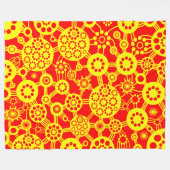 Ökosystem - Gelb in Rot Fleecedecke (Vorderseite (Horizontal))