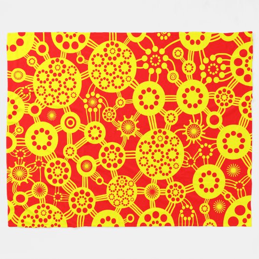Ökosystem - Gelb in Rot Fleecedecke (Vorderseite (Horizontal))