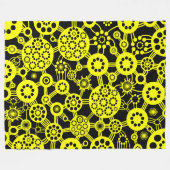 Ökosystem - Gelb in Schwarz Fleecedecke (Vorderseite (Horizontal))