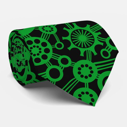 Ökosystem - grün auf schwarz krawatte (Gerollt)