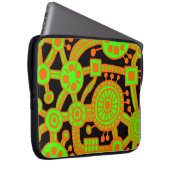Ökosystem III orange und grün auf Schwarzem Laptopschutzhülle (Vorne Rechts)