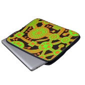 Ökosystem III orange und grün auf Schwarzem Laptopschutzhülle (Vorne Knopf)