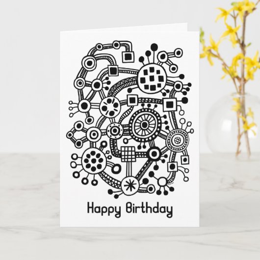 Ökosystem III - Schwarz in Weiß Karte (Gelbe Blume)