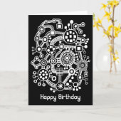 Ökosystem III - Weiß auf Schwarz Karte (Gelbe Blume)