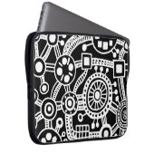 Ökosystem III weiß schwarz Laptopschutzhülle (Vorne Rechts)
