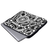 Ökosystem III weiß schwarz Laptopschutzhülle (Vorne Knopf)