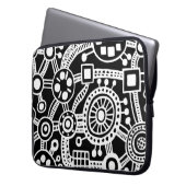Ökosystem III weiß schwarz Laptopschutzhülle (Vorderseite Links)