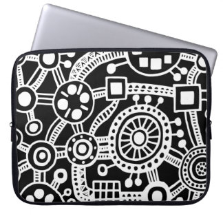 Ökosystem III weiß schwarz Laptopschutzhülle