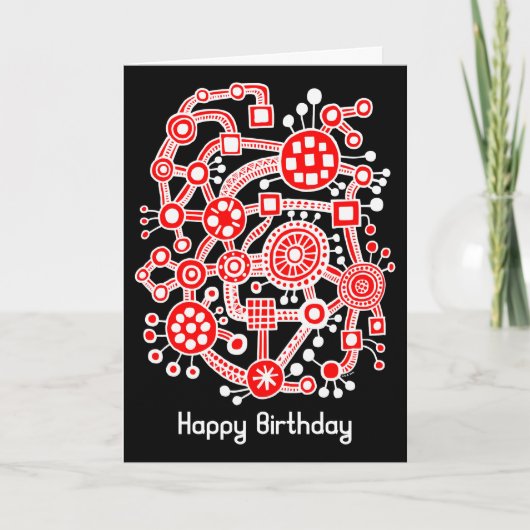 Ökosystem III - Weiß und Rot in Schwarz Karte (Vorderseite)