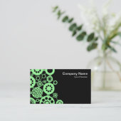 Ökosystem - Minze grün auf schwarz Visitenkarte (Stehend Vorderseite)
