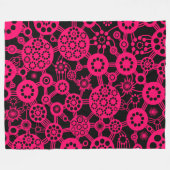 Ökosystem - Neon Red auf Black Fleecedecke (Vorderseite (Horizontal))