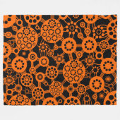 Ökosystem - Orange auf schwarz Fleecedecke (Vorderseite (Horizontal))