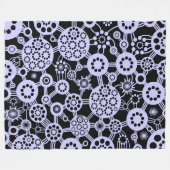 Ökosystem - Pulverblau auf schwarz Fleecedecke (Vorderseite (Horizontal))