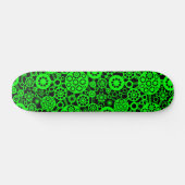 Ökosystem (Retro) - Grün auf Schwarz Skateboard (Horizontal)