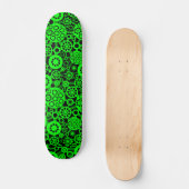 Ökosystem (Retro) - Grün auf Schwarz Skateboard (Vorderseite)