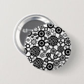 Ökosystem - Schwarz in Weiß Button (Vorne & Hinten)