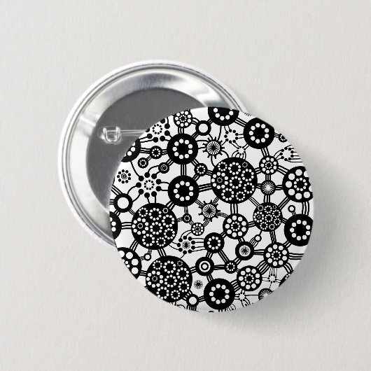 Ökosystem - Schwarz in Weiß Button (Vorne & Hinten)