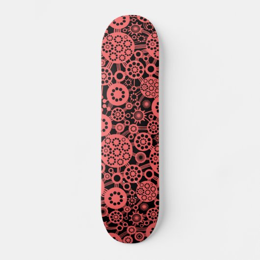 Ökosystem - Tropisches Rosa auf schwarz Skateboard (Vorderseite)