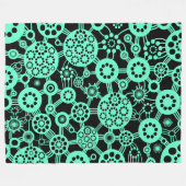 Ökosystem - Türkis auf schwarz Fleecedecke (Vorderseite (Horizontal))