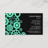 Ökosystem - Türkis auf schwarz Visitenkarte (Rückseite)