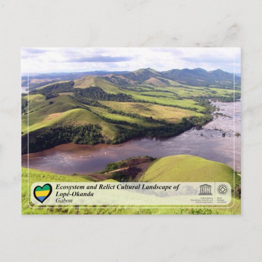 Ökosystem und Kulturlandschaft Lopé-Okanda Postkarte (Vorderseite)
