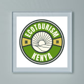 Ökotourismus Kenia Afrika Green Slow Travel Logo Poster