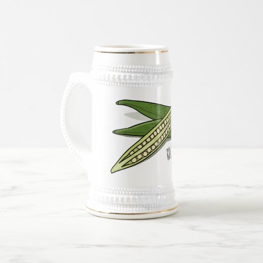 Okra-Cartoon-Abbildung Bierglas (Vorderseite Links)