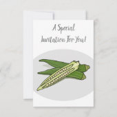 Okra-Cartoon-Abbildung Einladung (Rückseite)