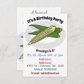 Okra-Cartoon-Abbildung Einladung (Vorne/Hinten)