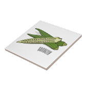 Okra-Cartoon-Abbildung Fliese (Seite)
