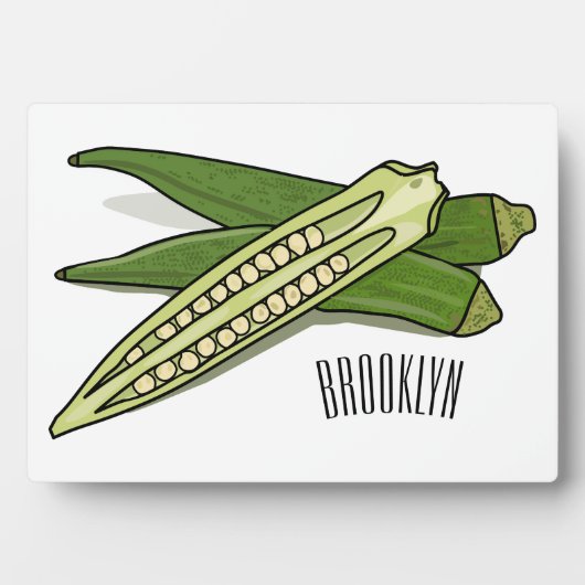 Okra-Cartoon-Abbildung Fotoplatte (Vorderseite)