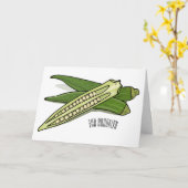 Okra-Cartoon-Abbildung Karte (Gelbe Blume)