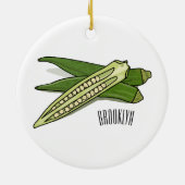 Okra-Cartoon-Abbildung Keramik Ornament (Hinten)