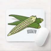 Okra-Cartoon-Abbildung Mousepad (Mit Mouse)