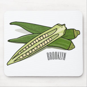 Okra-Cartoon-Abbildung Mousepad