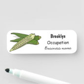 Okra-Cartoon-Abbildung Namensschild (Beispiel)