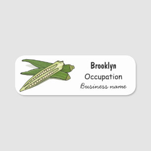 Okra-Cartoon-Abbildung Namensschild