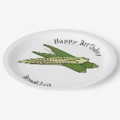 Okra-Cartoon-Abbildung Pappteller (Schrägansicht)